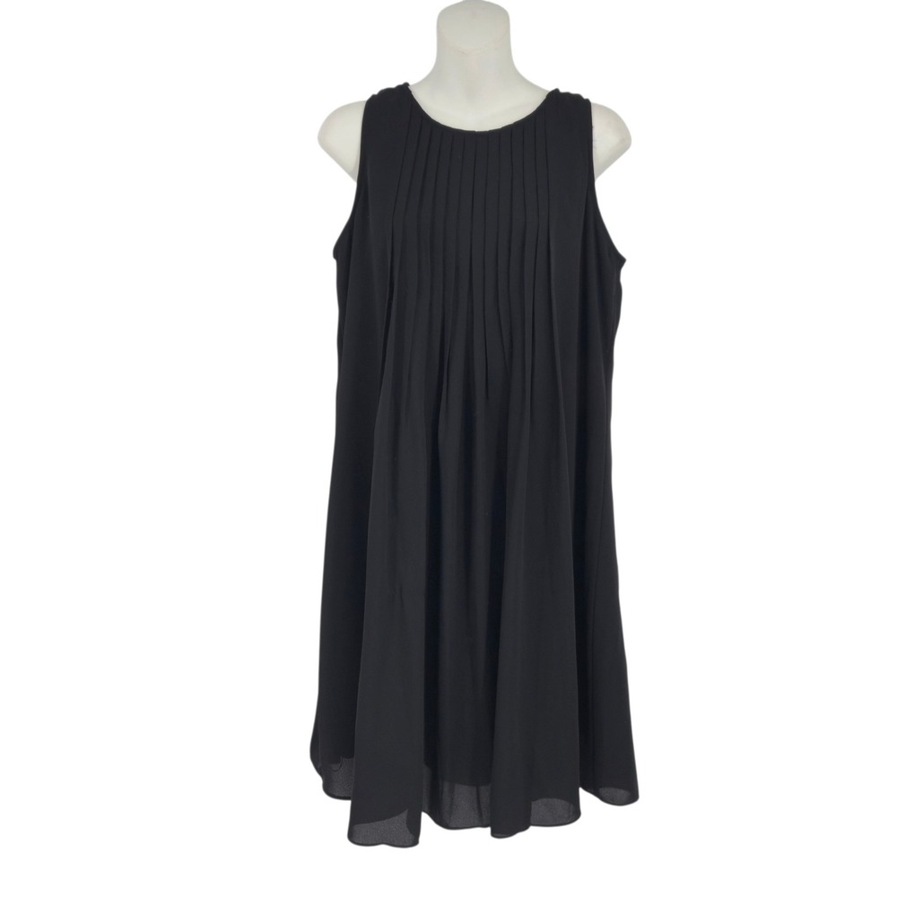Nanette Lepore Dress Women 6 Black Pleated Sleeveless Mini Chiffon Lined LBD